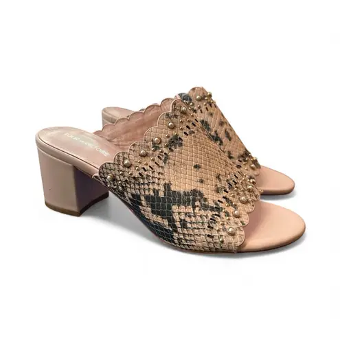 Pour La Victoire Pour La Victorie Beige Snake Print open toe shoes