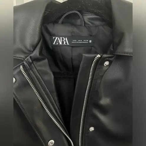 ZARA Faux Leather Cropped Jacket in Small