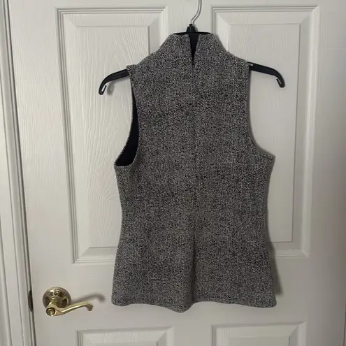 EXPRESS  Black and White Textured Tank Top mock neck medium thumbnail 4