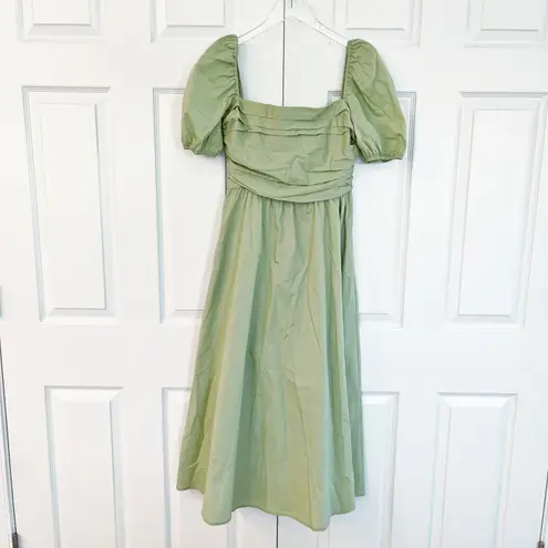 O.P.T. River Pleated Midi Dress in Sage Green Size L