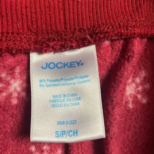 Jockey Red Snowflake Fleece Jogger Pajama Pants SZ S Red