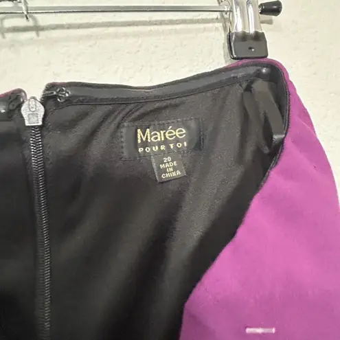 NEW Maree Pour Toi Women's Strapless Cocktail Dress Deep Purple Curvy 20 Glam Size undefined