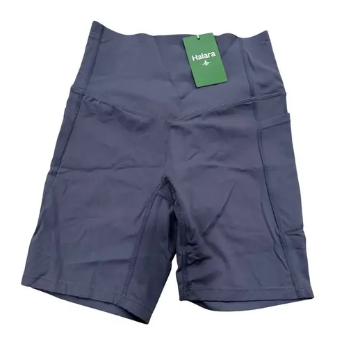 Halara UltraSculpt Cinched Tummy Control Shaping Biker Shorts 7'' Silent Blue S