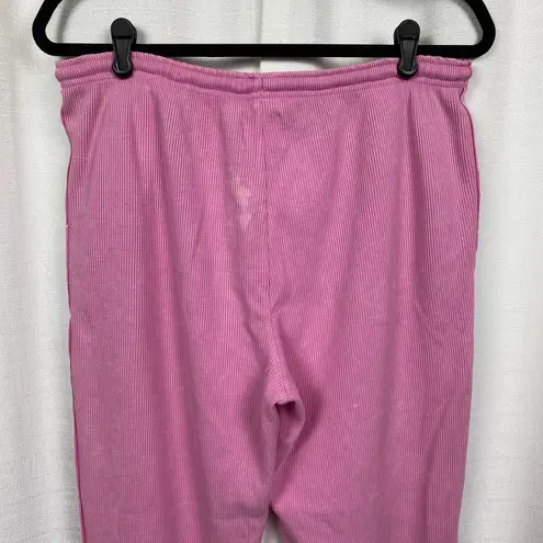 Anthropologie  Sundry Sunnyside Pink Waffle Knit Jogger Pants Sz.M