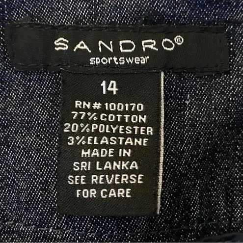 Sandro lightweight, denim fabric, high-waisted capris pants in size 14. EUC