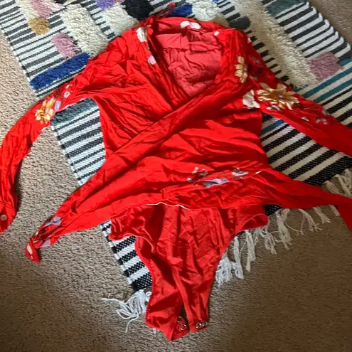 Capulet Revolve x  Bodysuit Red Blouse Small