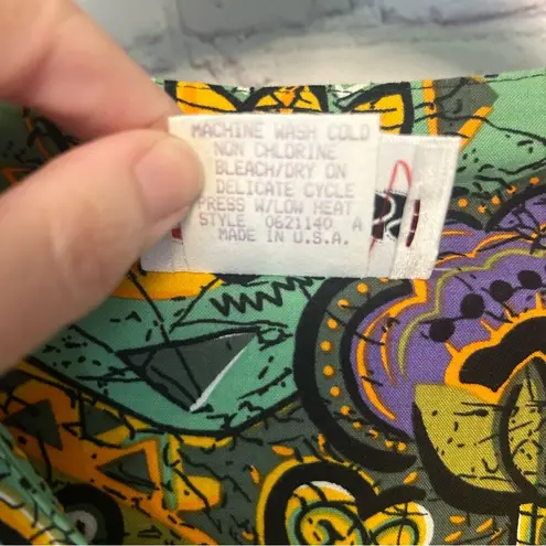 Vintage Artsy colorful psychedelic print ladies dress size 17/18 Yellow