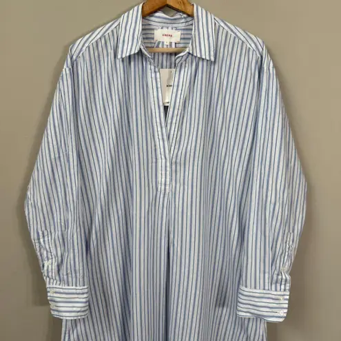 Xirena Marlowe Coastal Stripe Midi Shirt Dress Women Small White Blue Preppy NWT