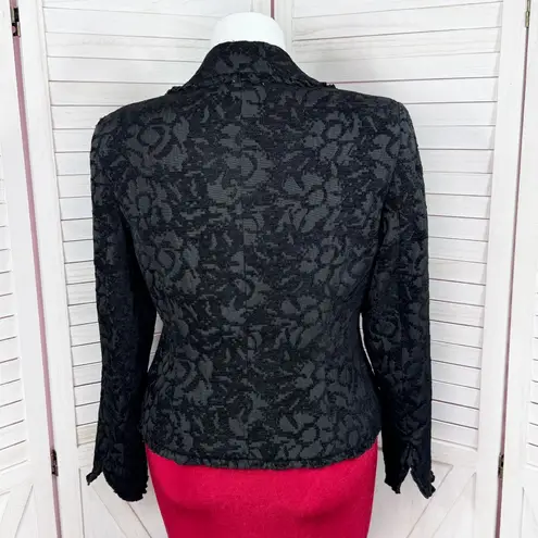 Bandolino Brocade Ruffle Trim Blazer Jacket Black Size 16 Gothic Victorian