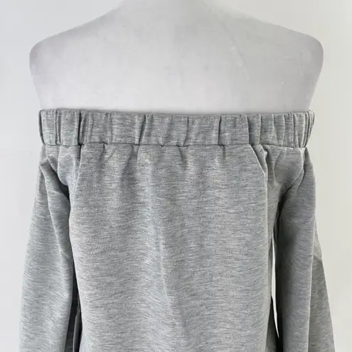 Lumière New Off The Shoulder Sweatshirt Bardot Sweat Top Heather Gray