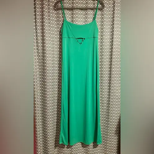 ZARA  | Green Slinky Cutout Maxi Dress, Size M