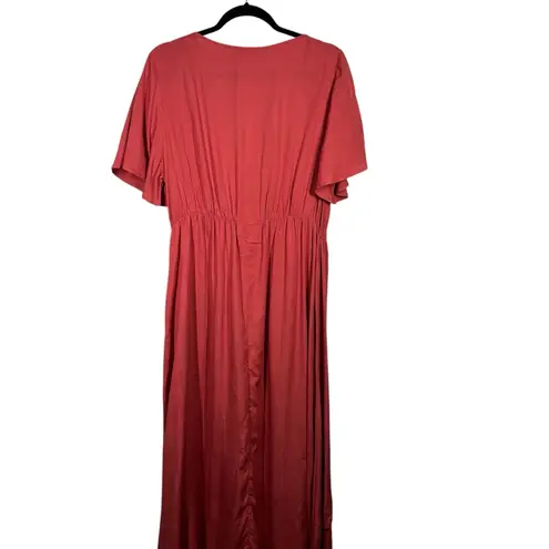 Bloomchic Boho Rust Color Tiered Dress Size 14 Orange thumbnail 2