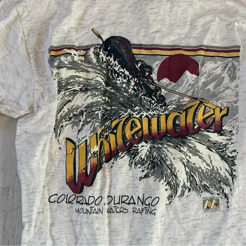 Vintage Durango Colorado Upper Animas Mountain Waters Long Sleeve size large White
