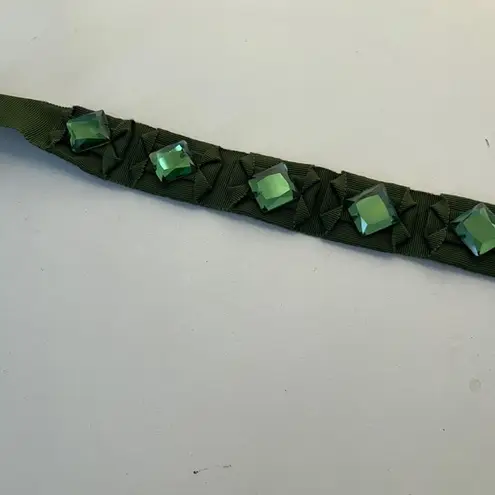 J.Crew  Rhinestone Gem Bead Belt Emerald Green