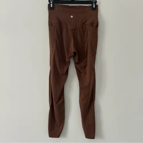 Halara Ultra Sculpt High Waisted Side Pocket Leggings Thick Earthy Brown S