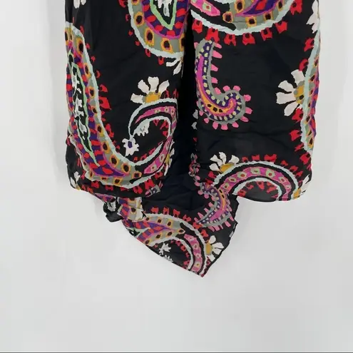 HD in Paris Anthro 100% Silk Paisley Asymmetrical V-Neck Sleeveless Blouse