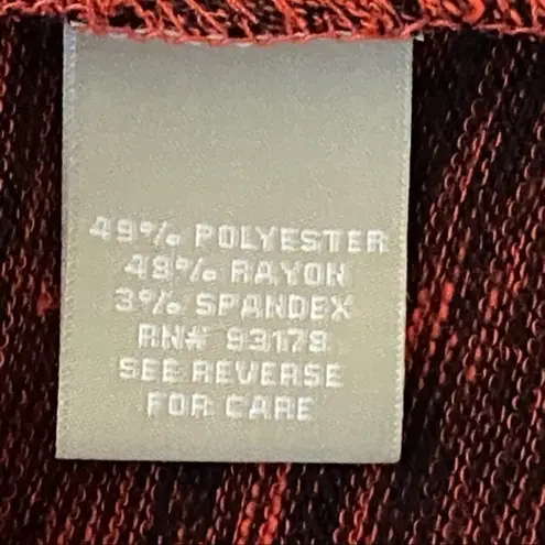 Joan Vass heather red and black lightweight turtleneck sweater, size Medium. EUC