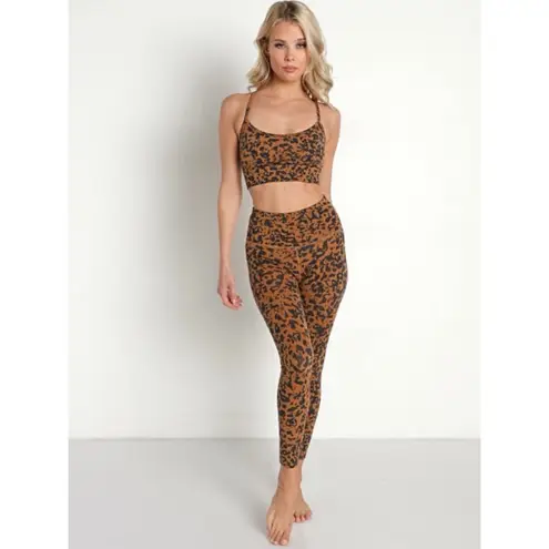 Varley | Lets Move High Rise Leggings Pants in Rust Animal
Cheetah Print Small