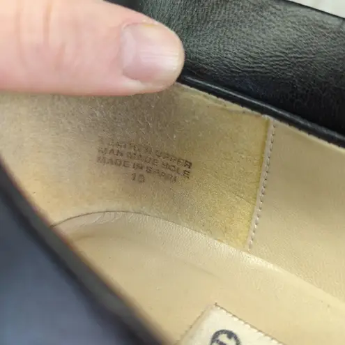 Etienne Aigner Astoria Black Leather Square Toe Block Heel Pumps Women Size 10