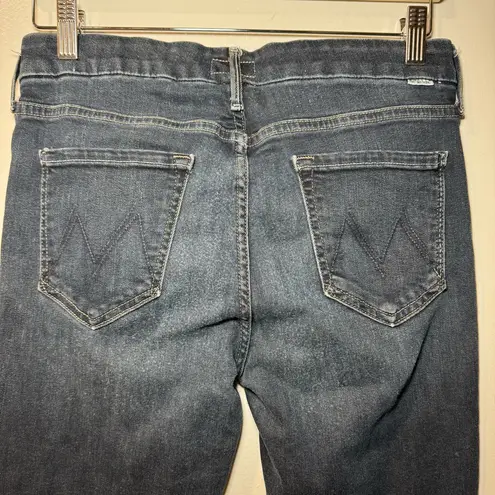 Mother High Waisted Looker Ankle Fray Women's 29 Indigo Stretch Skinny Jeans Blue