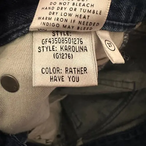 GRLFRND Karolina High Rise Button Fly 'Rather Have You' Blue Straight Jeans 27