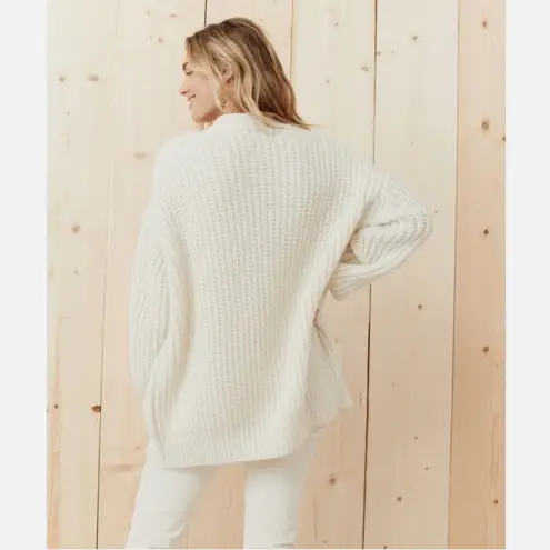 Jenni Kayne Alpaca Cocoon Cardigan Ivory XXS Oversized Knit Sweater NWOT