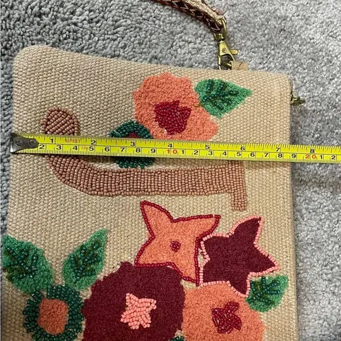 America & Beyond "J" Personalized Initial Embellished Wristlet Pouch Tan