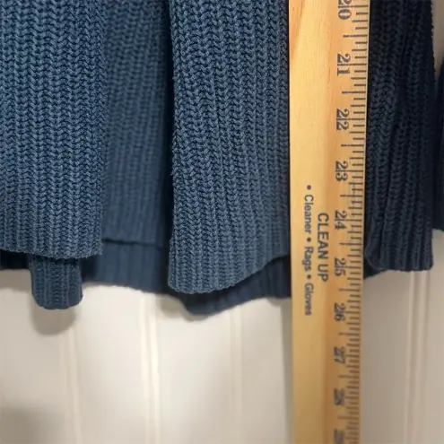 J Jason Wu Peplum Sweater M QVC Rib Knit Flared Hem Navy Blue Cotton Blend Size M - Image 5