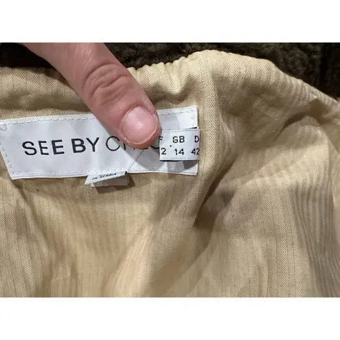 SEE by CHLOE jacket short coat khaki green size IT 46 US 10