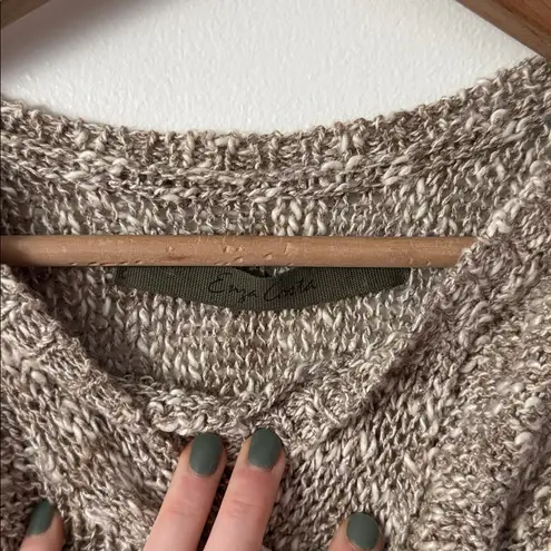 Enza Costa M Women’s Cable Knit Linen Blend Sweater Vest Tan Size M