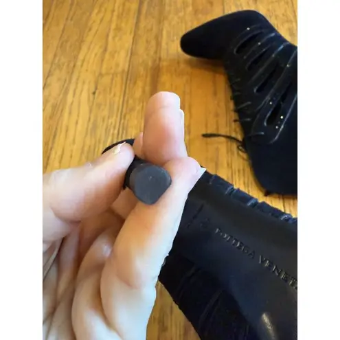 Bottega Veneta Short Suede Ankle Lace Up Boots 40 Black Stiletto EUC