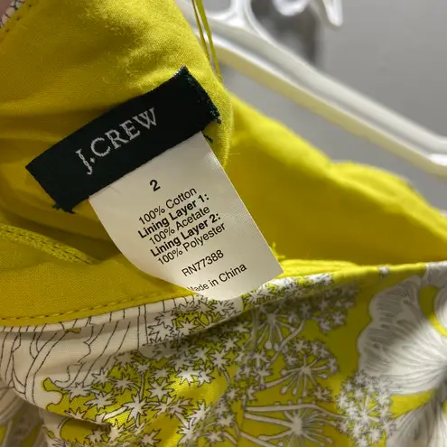 J.Crew  Strapless Yellow Floral Mini Dress 