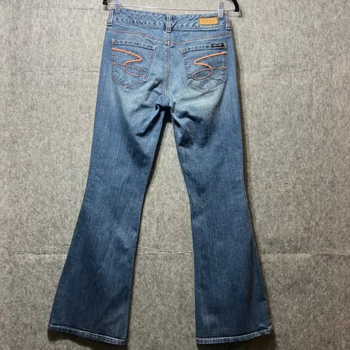 Seven7 Sexy Flare Jeans Low Rise Denim Bootcut Jeans Size 29 Blue