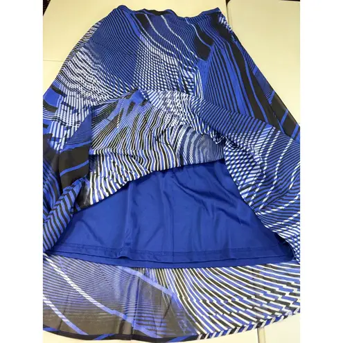 Christopher & Banks  Blue Maxi Skirt Abstract‎ Print Elastic Waist Medium