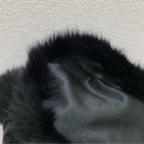 Cozy Soft Black Faux Fur Rectangular Cape Wrap Shawl 65”X 24” Size undefined