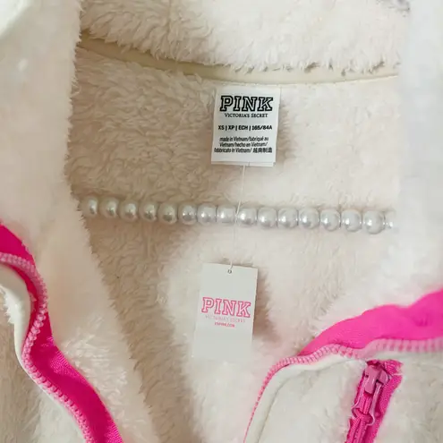 PINK - Victoria's Secret PINK VS Half Zip Sherpa Teddy Pullover Jacket 