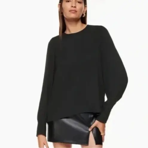 Wilfred Aritzia Clarissa Puff Sleeve Long Sleeve Blouse Black size 2XS XXS