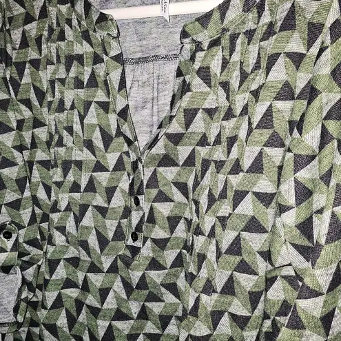 Ny Collection Womens Eyelet Blouse, 3/4 sleeves, Size 1X. Color Olive green and - Image 5