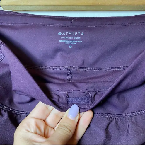 Athleta  | Run with It High Rise 14” Athletic Running Skort Agate Purple Medium