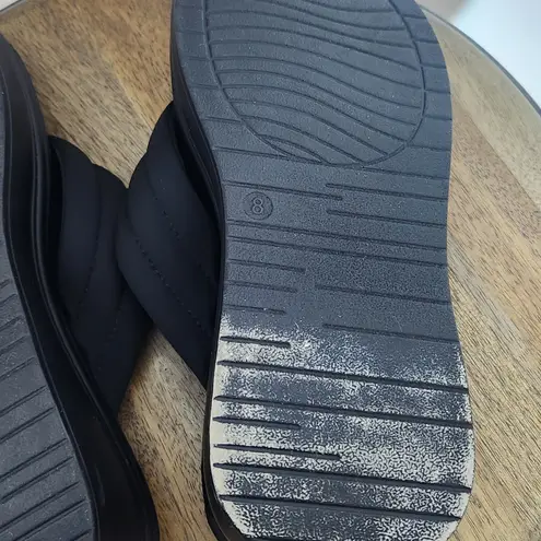 Limelight  Womens Black Platform Flip Flop Sandals Size 8