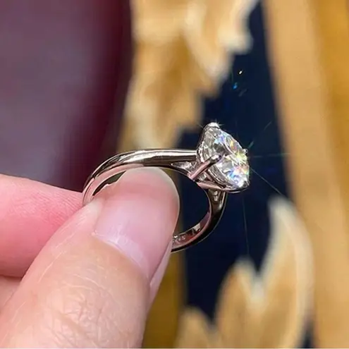 🆕2CT VVS1 Moissanite Diamond Round Solitaire Ring Silver