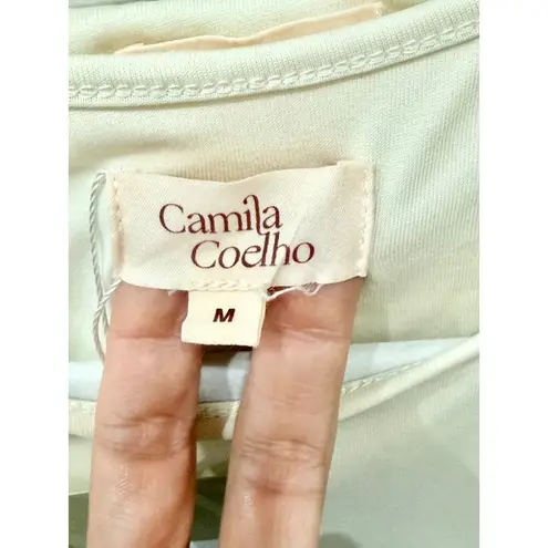 Camila Coelho Fellie Crop Top & Claire Midi Skirt Set Cream Women's Size Medium