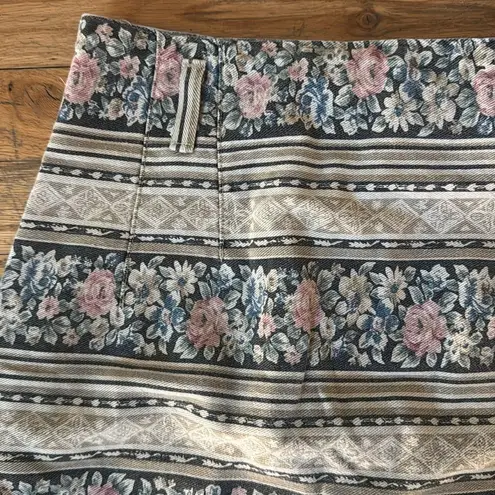 Vivaldi jeanswear vintage floral denim patterned pencil skirt size small Pink