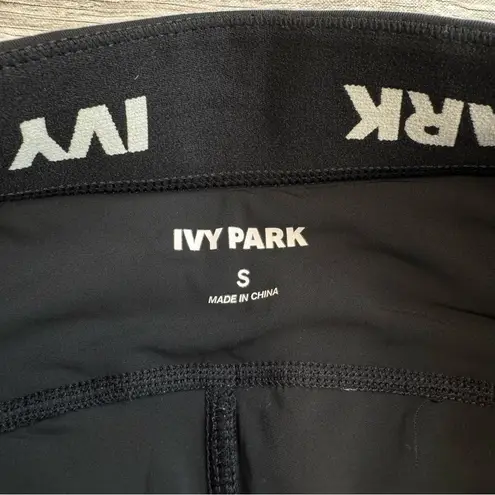 Ivy Park Women's Elastic Waist Crop Running Leggings Black White S SM Small Gym