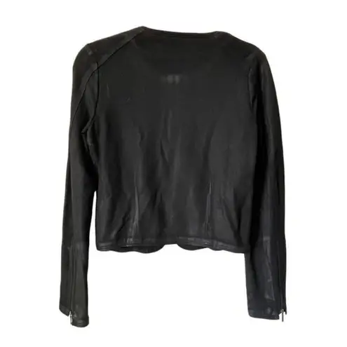 Bar III 1335  Front Row Black Moto‎ Jacket Size XS - Image 2