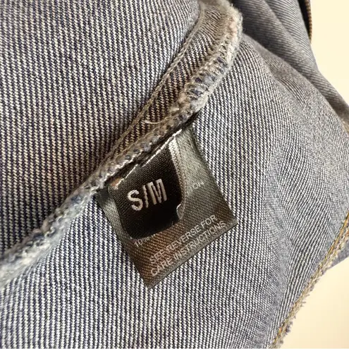 NWT Ruti Relaxed Denim Hooded Jacket Zip Up Slouchy Size Small/ Medium Blue