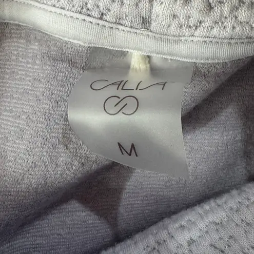 Calia Medium Lunar Jacquard Sweatshirt Funnel Neck Pullover Stretch Long Sleeves Purple