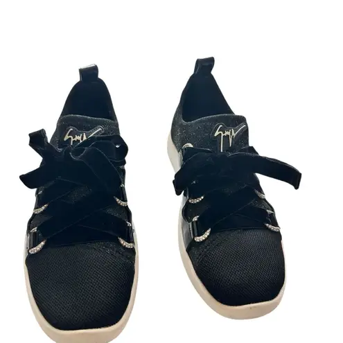 Giuseppe Zanotti Maggie Glittery Velvet Sleep On Sneakers size 38.5 US 8.5