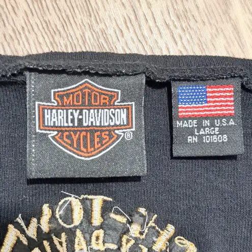 Harley Davidson Tinley Park Chicago Illinois Womens L Large Black Shirt Top Size undefined