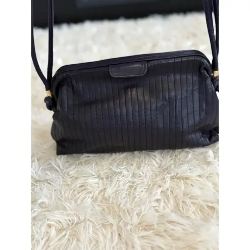 Vintage Meyers Quilted Shoulder Bag Eggplant Color Gold Accent Purse USA Made Purple